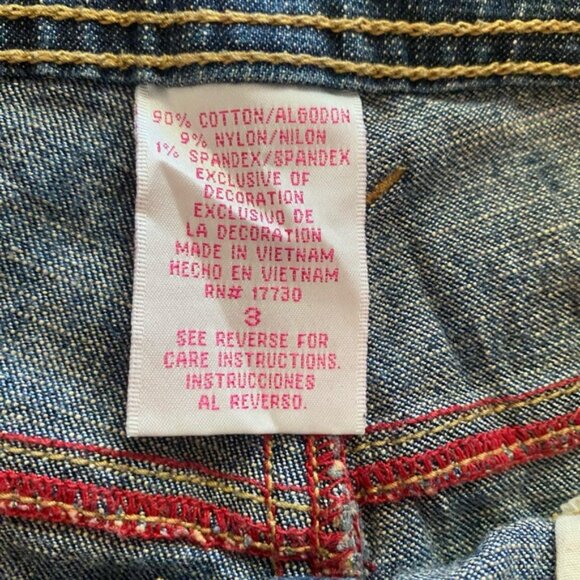 Vintage Y2K Low Rise Button Fly Embroidered Straight Leg Jeans - Picture 5 of 9